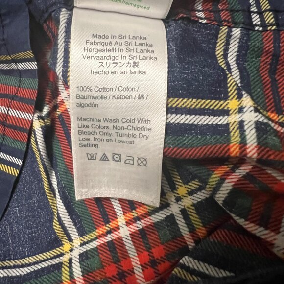 J. Crew Cotton Poplin Long-sleeve Pajama Set in Stewart Tartan Blue Red Sz Small - Picture 8 of 8